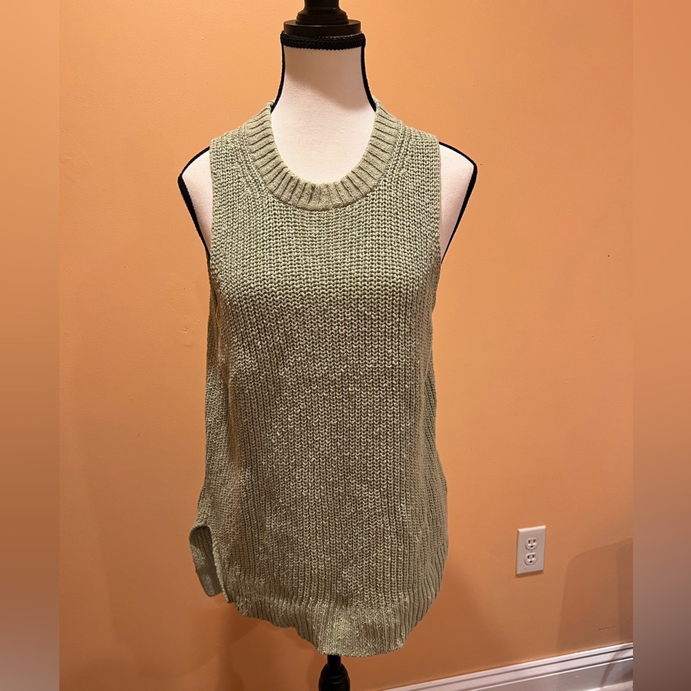 Madewell green sweater cut off - L